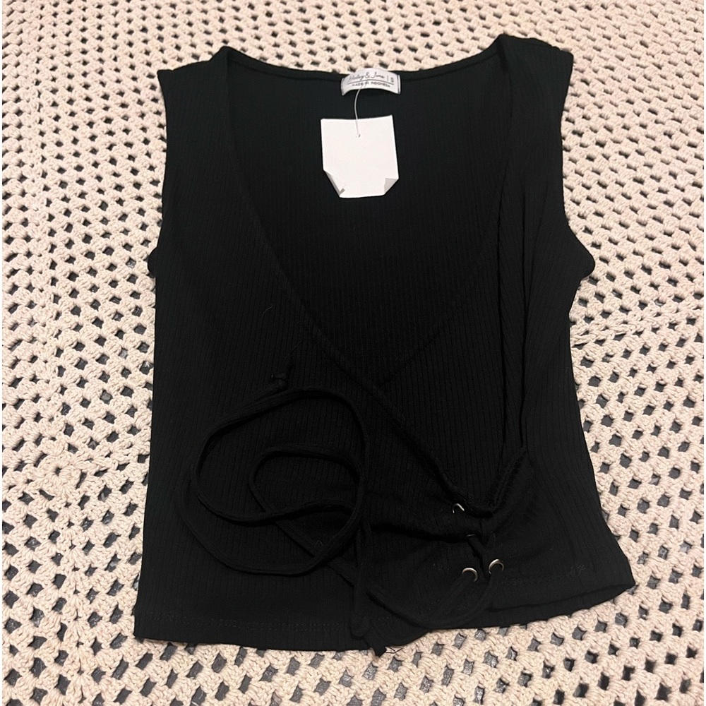 NWT Black Lace Top